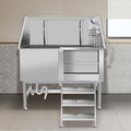 Dog Washing Station Large Dogs Grooming Tub Professional Stainless Steel Dog Bathtubs Bathing Tub Pet Washing Station For Home With Steps