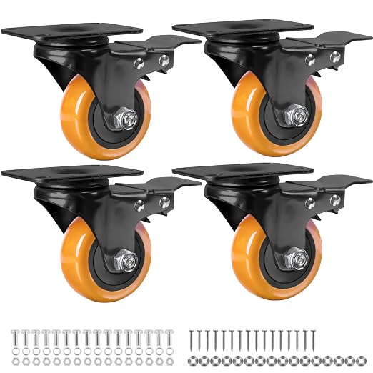 Finnhomy 3 Inch Caster Wheels Set of 4 by Finnhomy