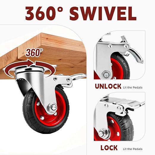 4 Inch Caster Wheels Heavy Duty - Image 3