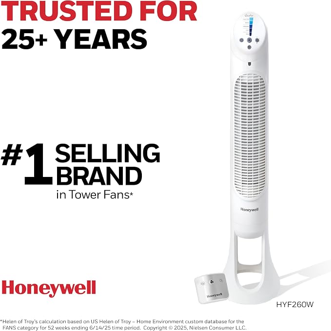 Honeywell QuietSet Whole Room Oscillating Tower Fan - Image 9