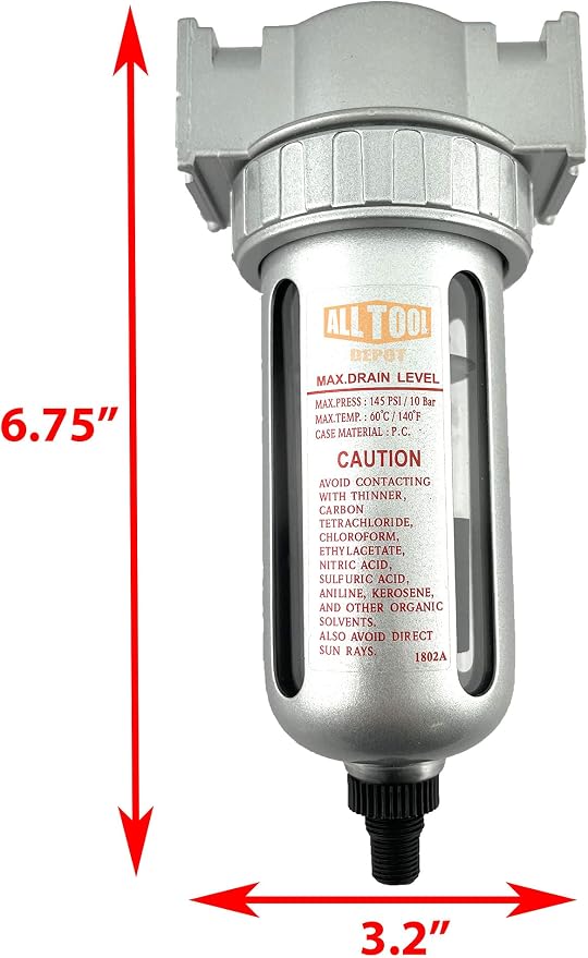3/8" NPT MID FLOW Particulate Filter/Water Trap - Image 2