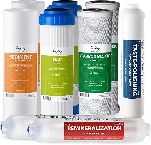 iSpring F9K NSF Certified 1-Year Reverse Osmosis Water Filter, Alkaline by iSpring