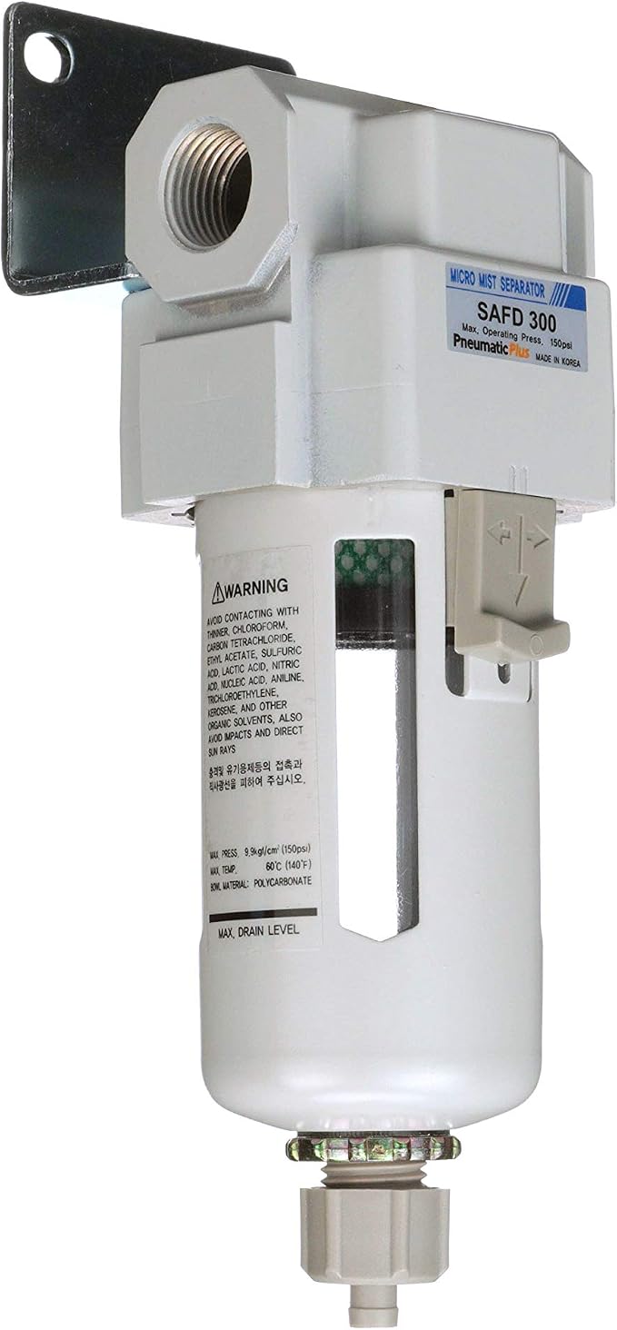 PneumaticPlus SAFD300-N03B Compressed Air Coalescing Filter, 0.01 Micron 3/8" by PneumaticPlus