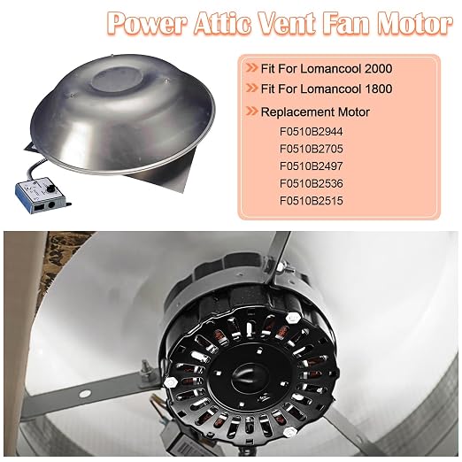 Hiorucet Power Attic Vent Fan Motor Replacement - Image 2