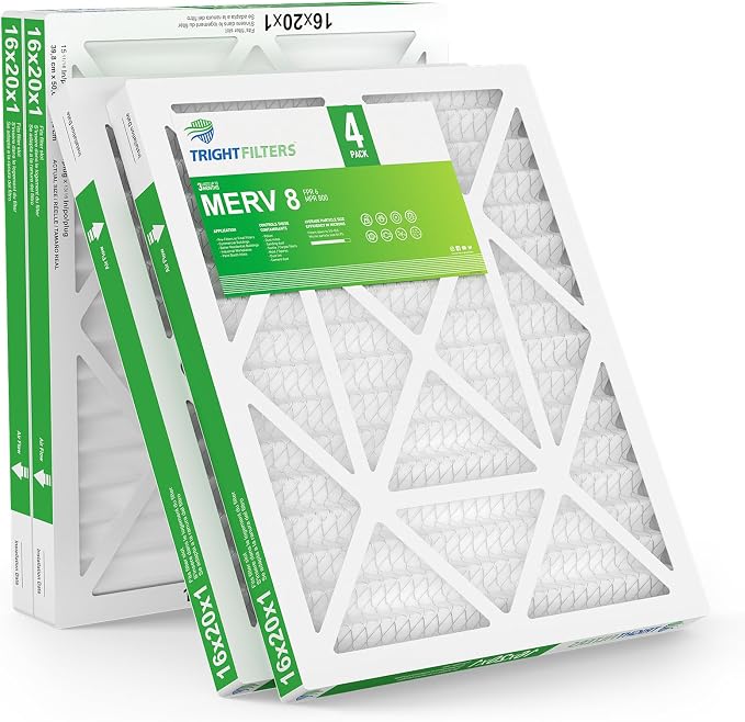16x20x1 Air Filter 4 Pack, Durable MERV 8 Pleated Home HVAC AC Furnace Filters - Image 8