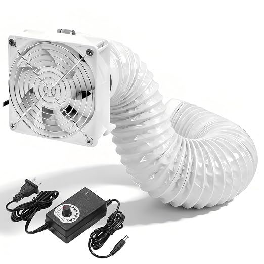 4in DC12V Fume Extractor Air Exhaust Fan Kit, 3000RPM 120*38mm, AC Controller by HoseVary