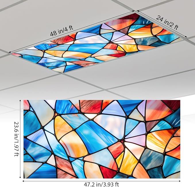Outus 6 Pcs Fluorescent Light Cover Classroom Lighting Cover - Image 2