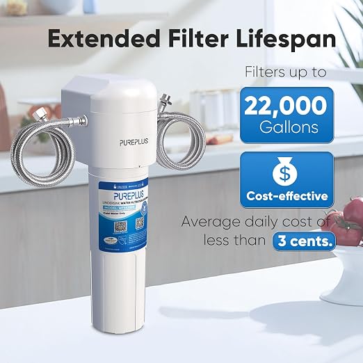 PUREPLUS Under Sink Water Filter System, 22000 Gallons, 99.99% Chlorine - Image 3