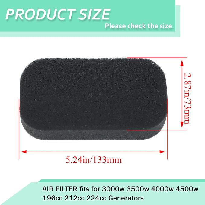 8Pcs 196cc 212cc 224cc Generator Air Filter Compatible - Image 2