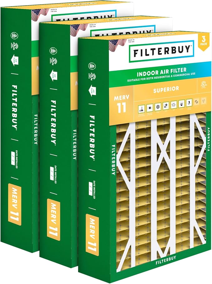 Filterbuy 16x28x6 Air Filter MERV 11 Superior Pet & Allergy Defense, Pleated by Filterbuy