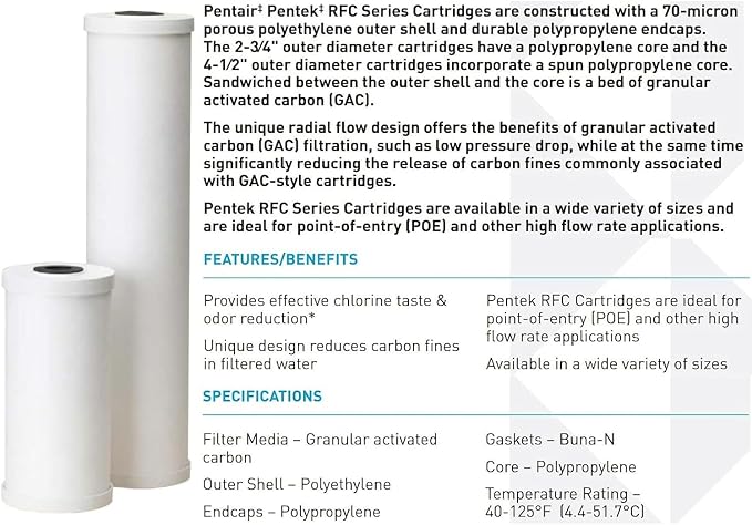 Pentair Pentek RFC-20 Carbon Water Filter, Whole House Radial Flow Carbon - Image 4