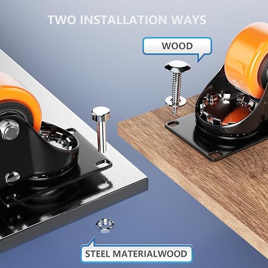2 Inch Caster Wheels, Casters Set of 4 Heavy Duty - Image 6