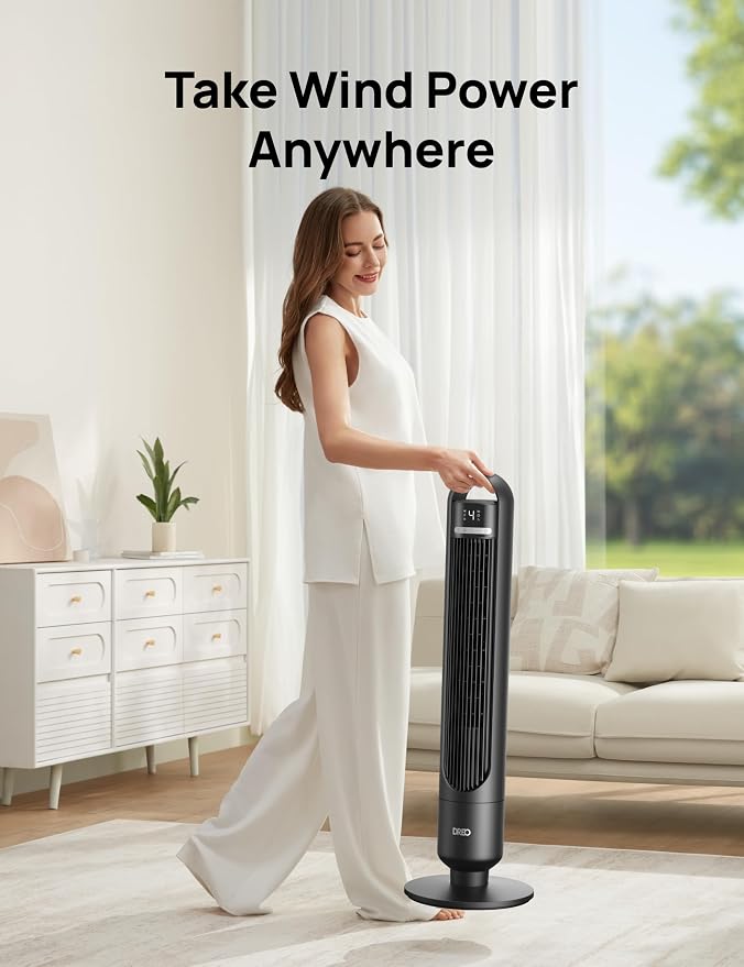 DREO Tower Fan for Bedroom, 90° Oscillating Standing Fans for Room - Image 7
