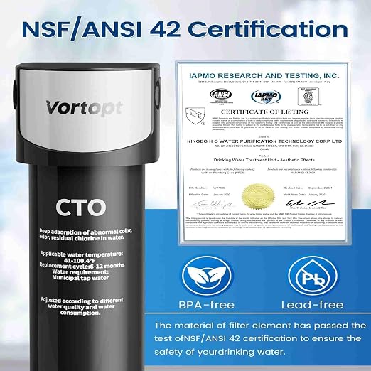 Vortopt Under Sink Water Filter System, Kitchen Sink Water Filter, NSF/ANSI 42 - Image 2