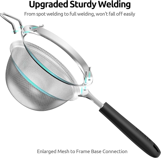 U-Taste Medium Fine Mesh Strainer: 18/8 Stainless Steel 4.73in 30 Mesh Kitchen - Image 8