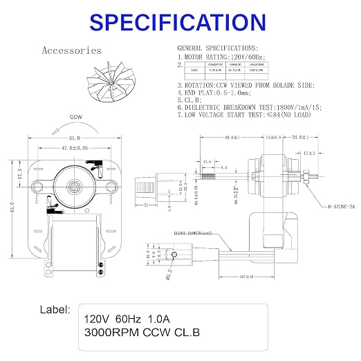 BOJACK Bathroom Vent Fan Motor 120V 60Hz 1A Compatible - Image 6
