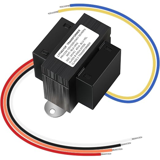 24V 40VA Control Transformer, 120V 50/60Hz HVAC Furnace Multi Tap, Foot Mount by Fiada