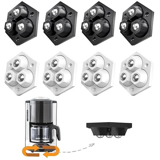 Mini Caster Wheels, Self Adhesive Appliance Sliders by YadklDrnE