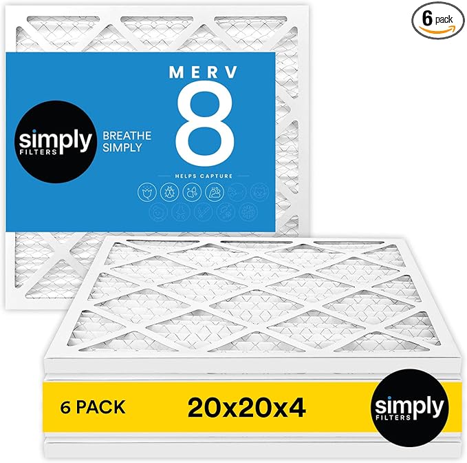 Simply 24x24x4 Air Filter, MERV 8, 6 Pack, Furnace Air Filter by SimplyFilters