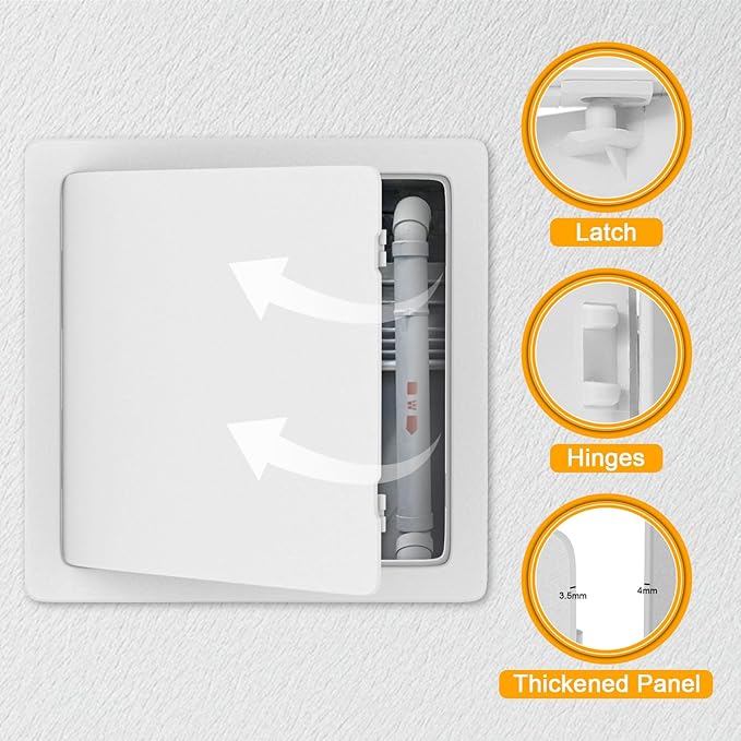 Suteck Plumbing Access Panel for Drywall Ceiling 12 x 12 Inch Reinforced Plastic Wall Access Doors Removable Hinged White