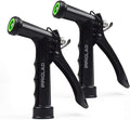 Hose Nozzle 2 Pack, Full Size Pistol Grip Water Nozzle Sprayer with Threaded Front, High Pressure Nozzle, Adjustable Spray Water Flow for Watering Plants, Showering Pet, Washing Car, Cleaning