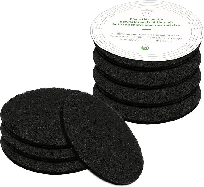 Pack of 8 Compost Bin Charcoal Filters Round Indoor Kitchen Compost Bucket by Unknown