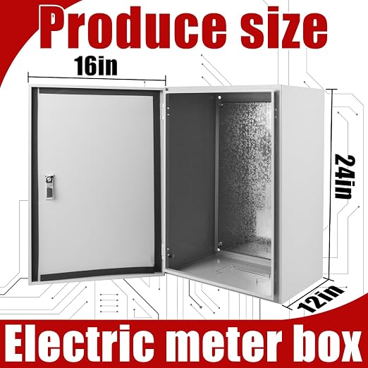Electrical Box 24 x 16 x 12 Inch Indoor Outdoor Electrical Enclosure Box Steel - Image 2