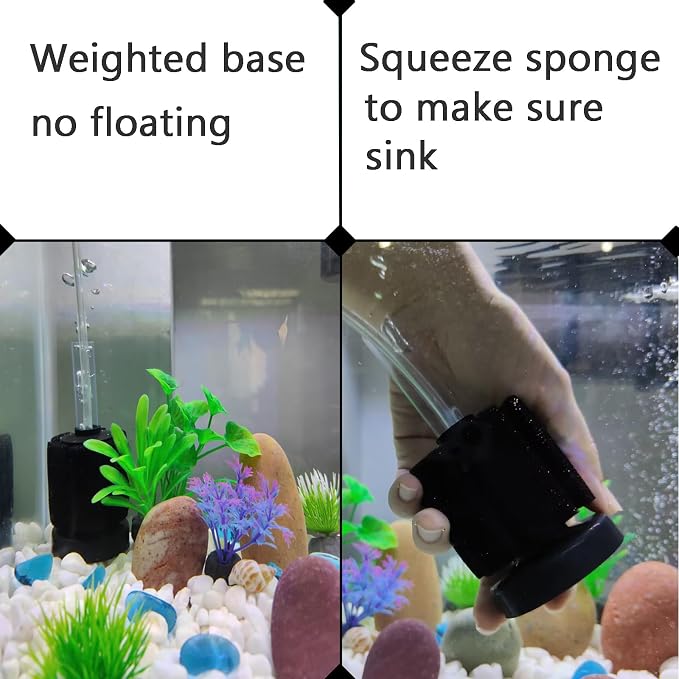 AQUANEAT Aquarium Air Powered Sponge Filter, Fish Tank Bio Bubble Filter - Image 7