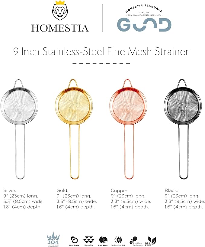 Homestia 2 Piece 3.3" Fine Mesh Strainer - Image 9