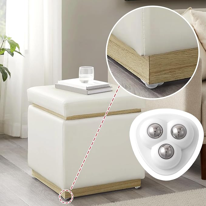 12 Pcs Mini Caster Wheels, Self Adhesive Caster Wheels, 360° Swivel Appliance - Image 5