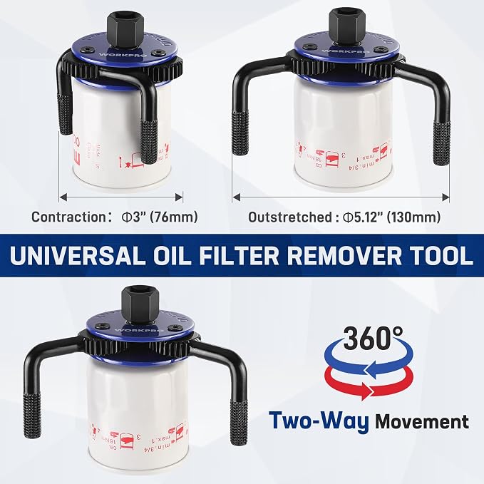 WORKPRO Magnetic Adjustable Oil Filter Wrench, Universal 3-Jaw Removal Tool - Image 5