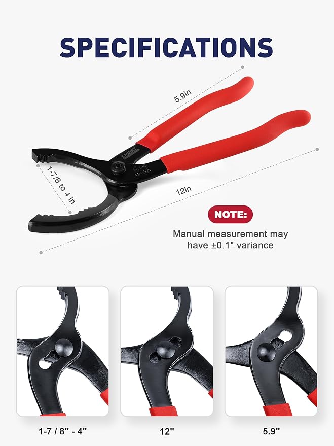 SMART JERRY - Adjustable Oil Filter Wrench | Motorcycle Oil Change Tool | 12'' - Image 2
