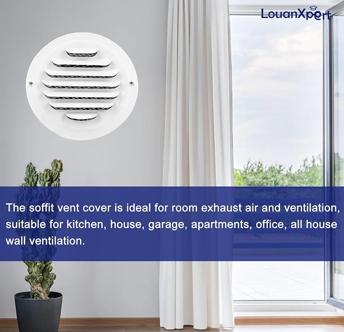 4 Inch Round Air Vent Covers, LouanXpert Stainless Steel Soffit Vent Covers - Image 4