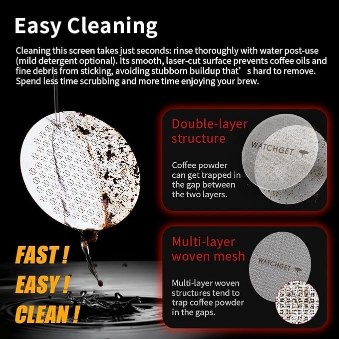 watchget 53mm Espresso Puck Screen Reusable Mesh Coffee Filter 0.8mm Thickness - Image 7