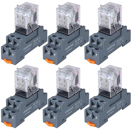 6PCS Electromagnetic Power Relay, 8-Pin 10A 12 DC Relay Coil by VAMRONE
