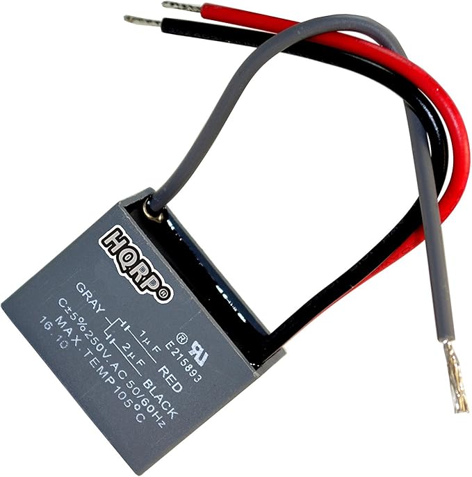 HQRP Capacitor Compatible with Hampton Bay Ceiling Fan 1uf+2uf 3-Wire UL Listed by HQRP