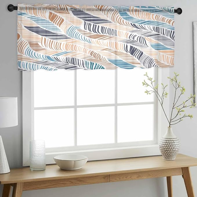 Abstract Stripes Sheer Valance Curtains - Image 3