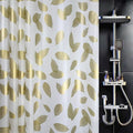 Plastic Shower Curtain Liner, Waterproof Printed PEVA Shower Curtain with Design, Gold Leaf Pattern, Rustproof Grommets, Standard Size 70x72 Bathtub Curtain for Bathroom (Pack of 1)
