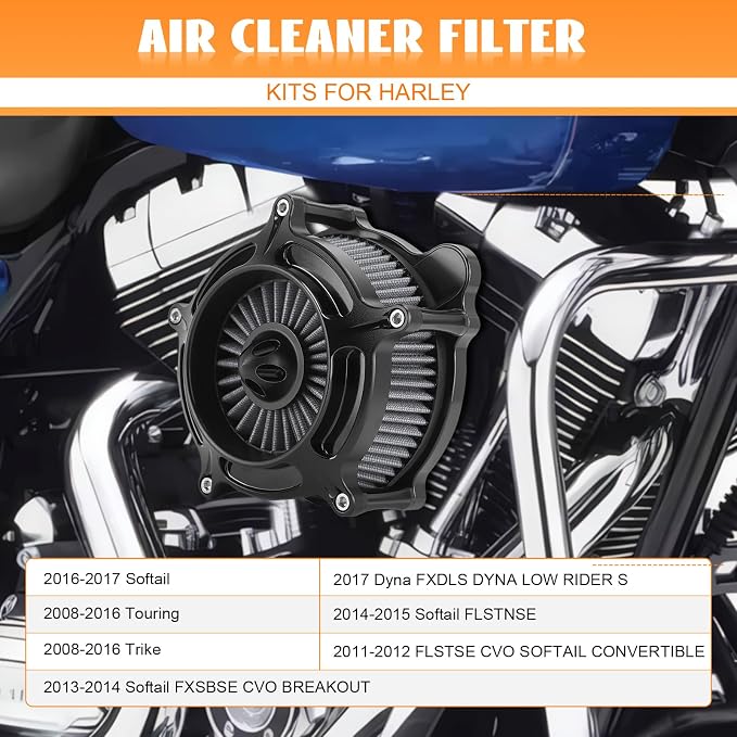High Flow Air Cleaner Intake Filter System Kit Air Filters Cover - Image 2