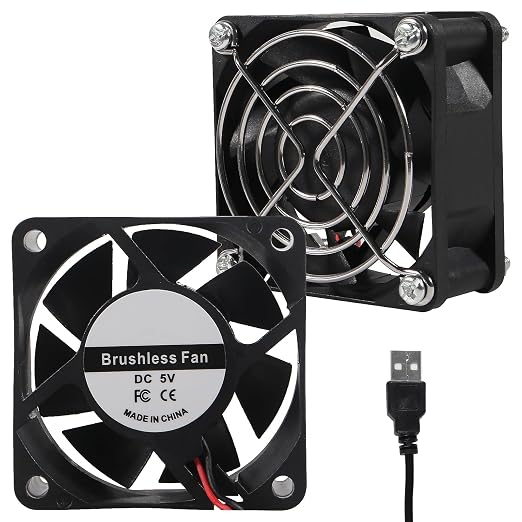 UMLIFE 4-Pack Quiet 60mm USB Fan Dual-Ball Bearings, 60mm x 60mm x 25mm 5V - Image 2