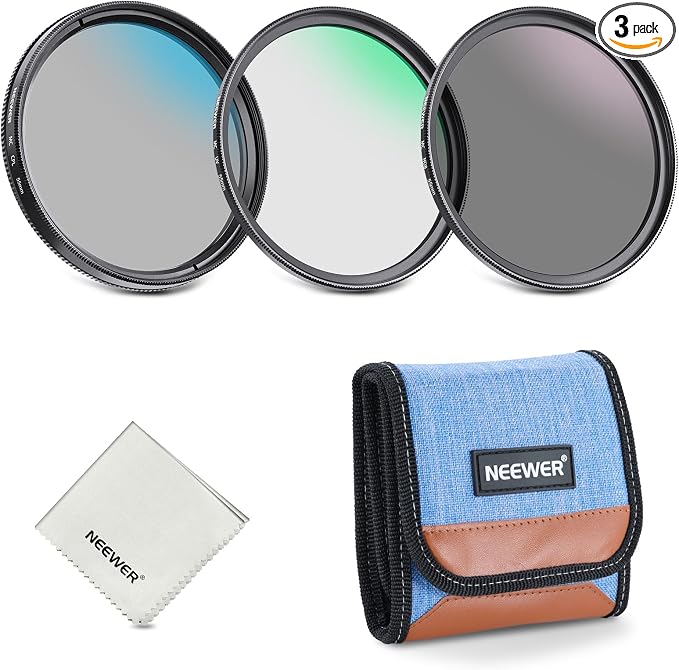 NEEWER 55mm UV CPL ND Lens Filter Kit, UV Protection + Circular Polarizing + by Neewer