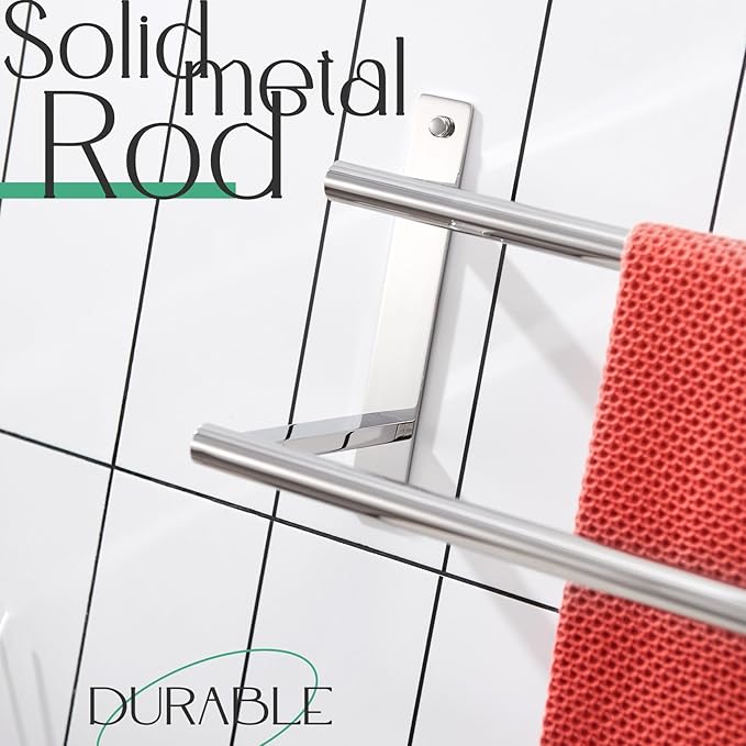 KOKOSIRI Bathroom Towel Racks 20 Inch Double Towel Bars Bath Towel Holder Towel Storage Towel Shelves Wall Mount Stainless Steel Polished Chrome B5010CH-L20