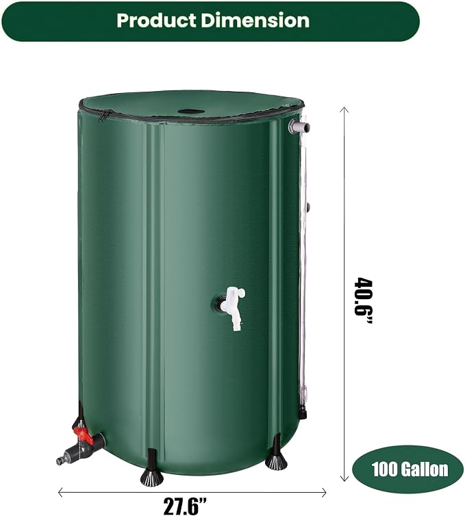 THUNDERBAY 100 Gallon Collapsible Rain Barrel, Portable Rain Barrels to Collect - Image 2