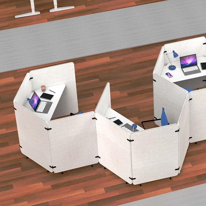 Stand Up Desk Store Noise Reducing Recycled PET 4 Panel Workpod - Image 5