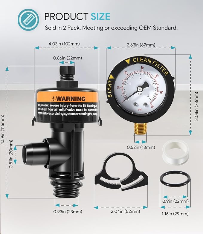 sixcow 98209800 High Flow Manual Relief Valve, Air Relief Manual Valve Assembly - Image 7