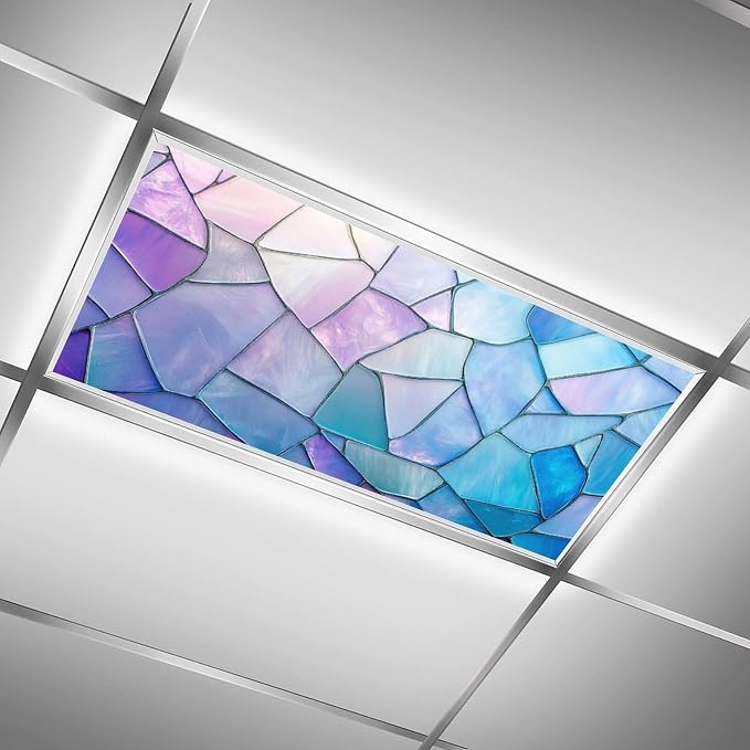 2 Pack Fluorescent Light Covers Color Irregular Pattern 4 X 2 Feet Magnetic - Image 2