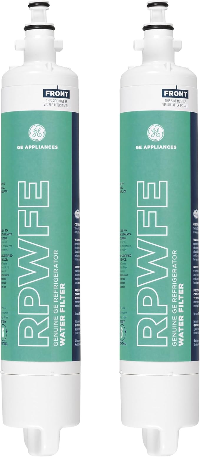 GE RPWFE Refrigerator Water Filter, Genuine Replacement Filter, Certified to by GEAppliances