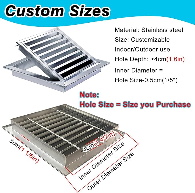 Square Stainless Steel Vent Grille - Image 3