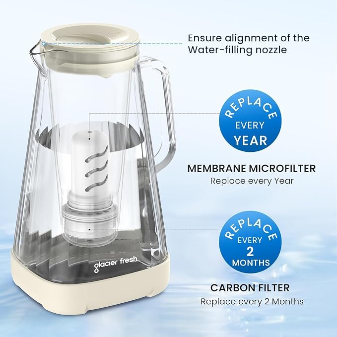 GLACIER FRESH 10 Cup Purela Glass Water Pitcher - Image 5