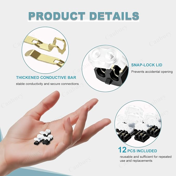 12PCS Quick Connect Wire Connectors, 3 Way 2 Pin Low Voltage T Tap Wire - Image 2